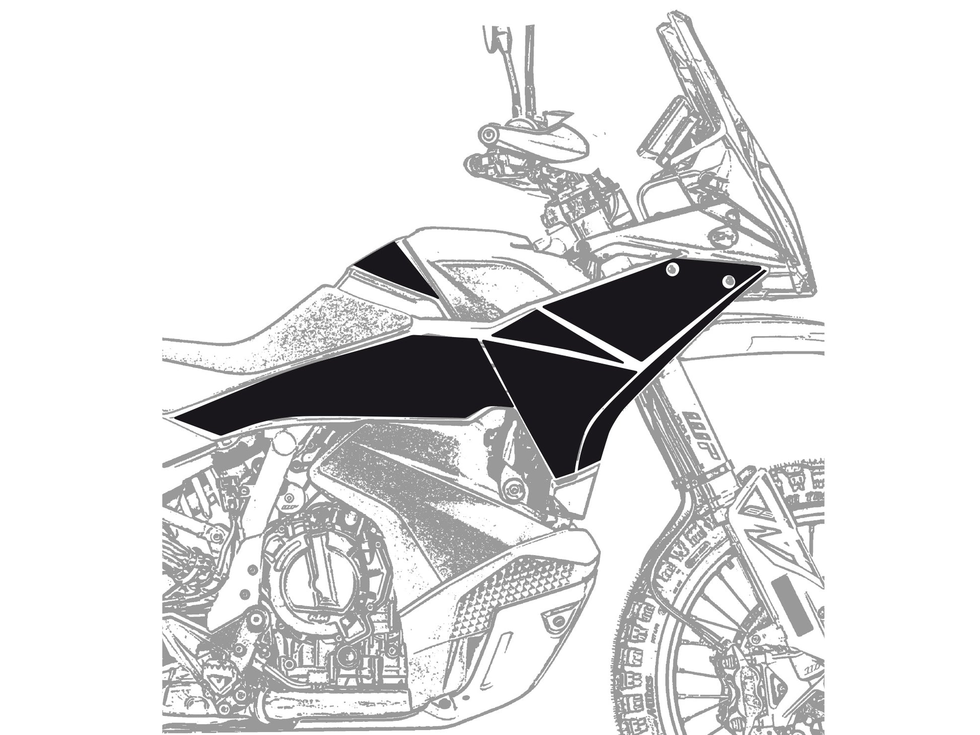 Kit adhesivos de protección transparente KTM 790/890 Adventure R (2023-2024) - Uniracing